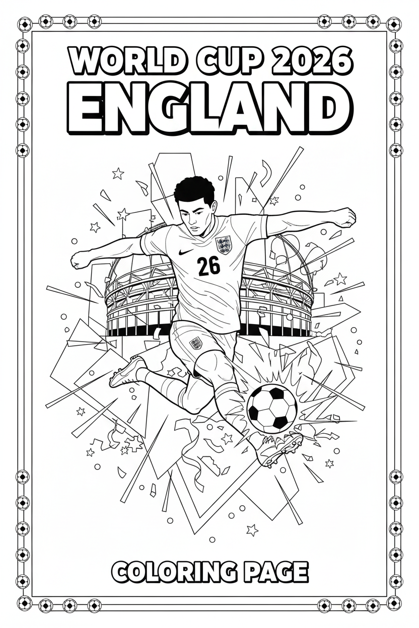 World Cup 2026 printable activities for kids including colouring pages and flag sheets