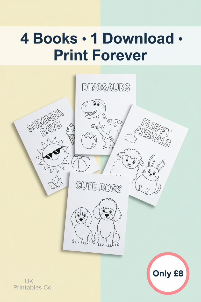 4-in-1 Kids Colouring Book Pinterest Pin