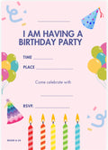 Pink Kids Birthday Party Invite | Printable Download