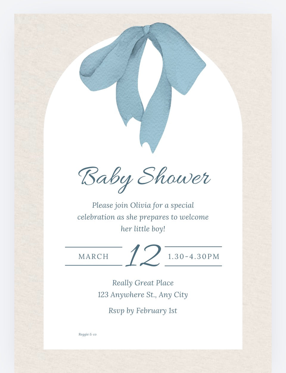 Baby Boy Baby Shower Invitation | Editable Printable PDF Instant Download