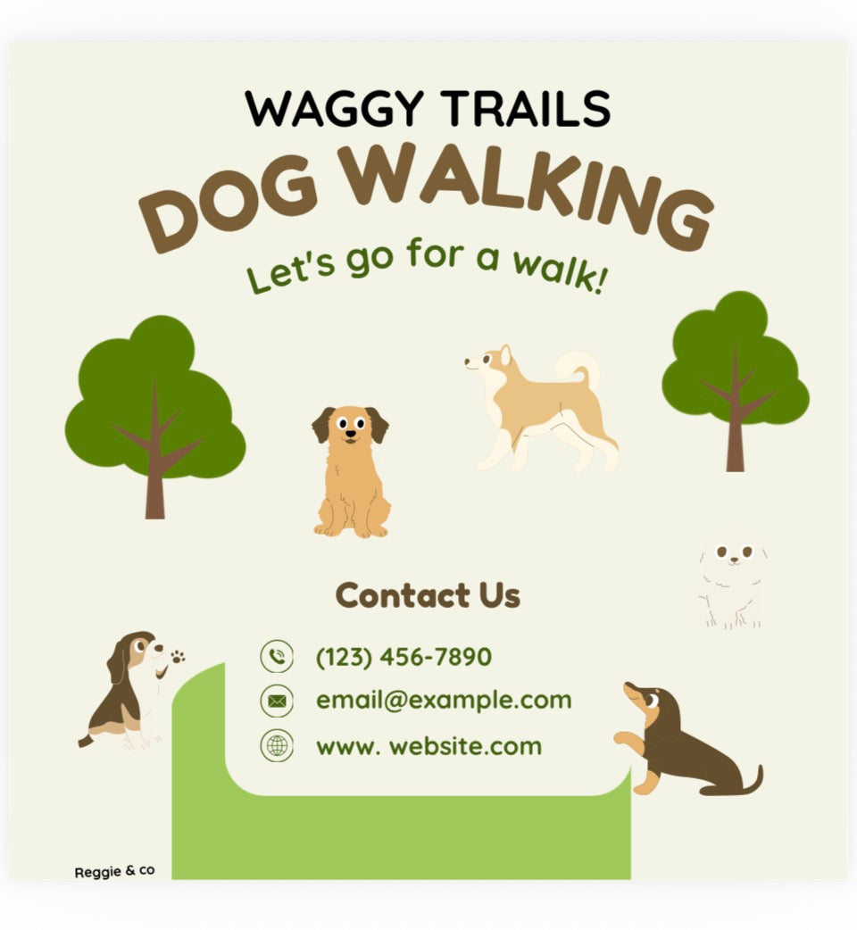 Dog Walking Business Advertising Poster | Printable PDF