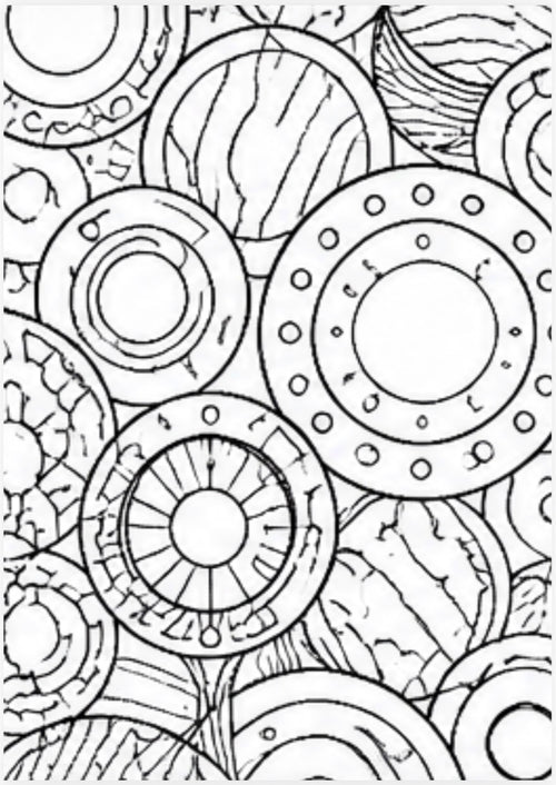 Coloring page with circular patterns