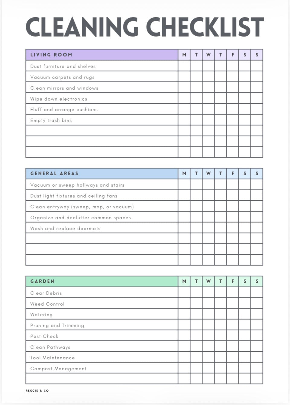 Weekly Cleaning Schedule Printable | PDF Home Cleaning Planner