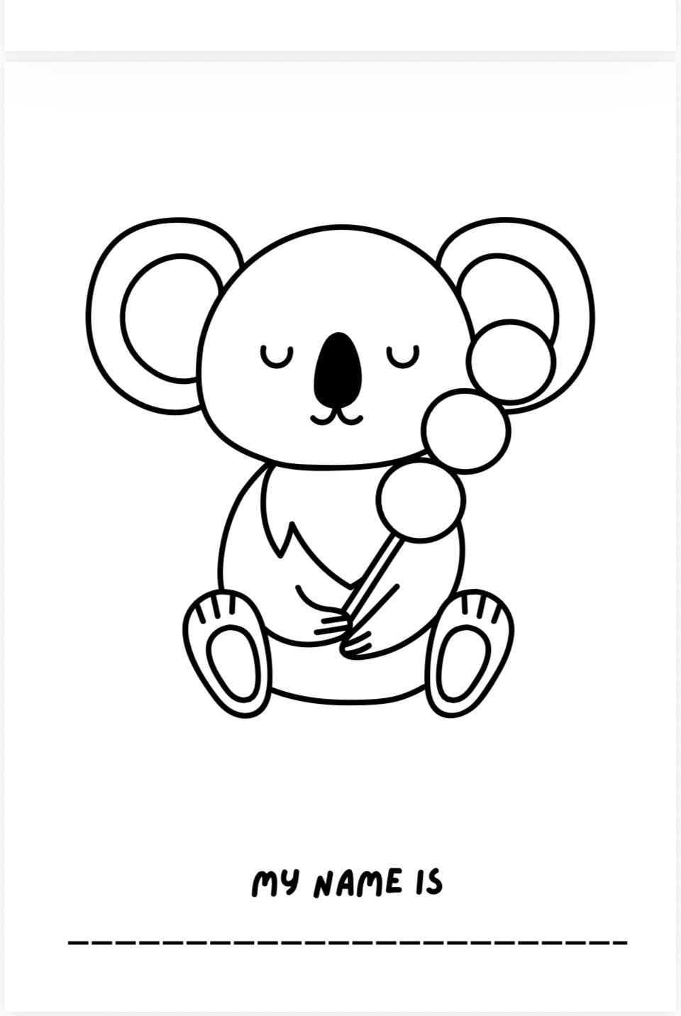 Fluffy Friends Kids Colouring Book – Printable PDF Download