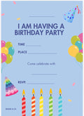 Blue Kids Birthday Party Invitation | Printable Download