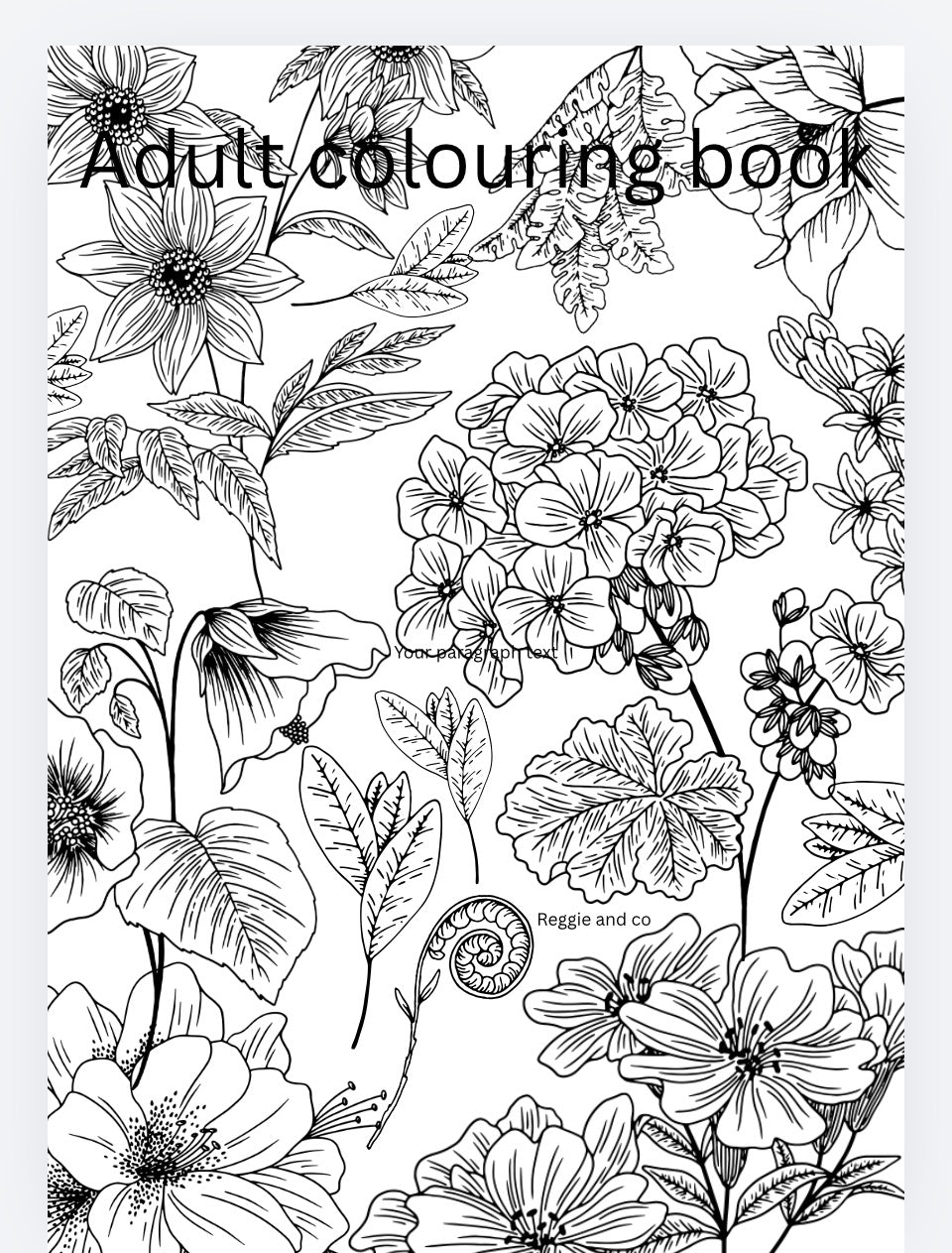 Adult flowers and nature colouring pages. PDF printable download