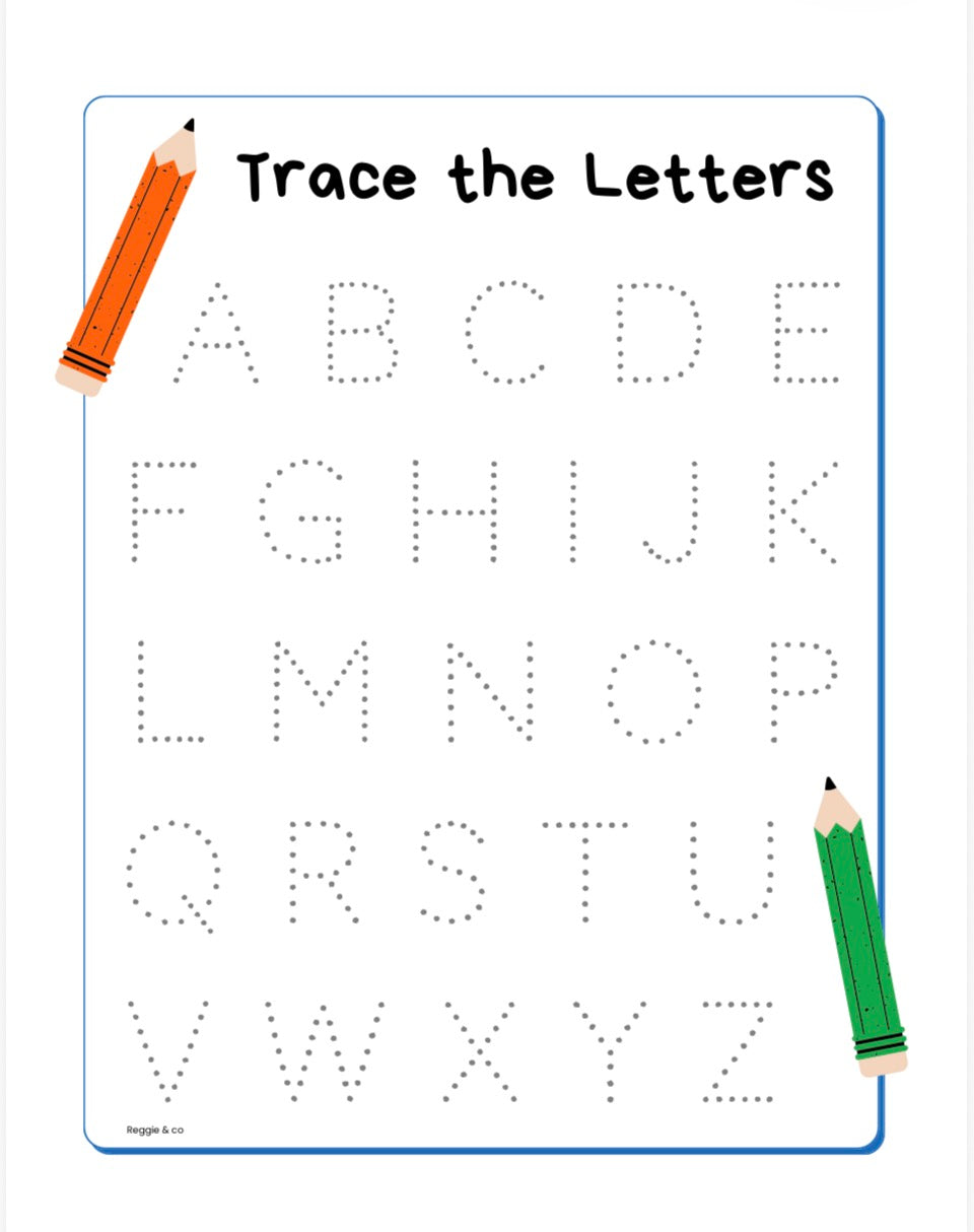 Preschool & Year 1 Printable Worksheets – Tracing Letters, Shapes & Numbers (13 Pages)