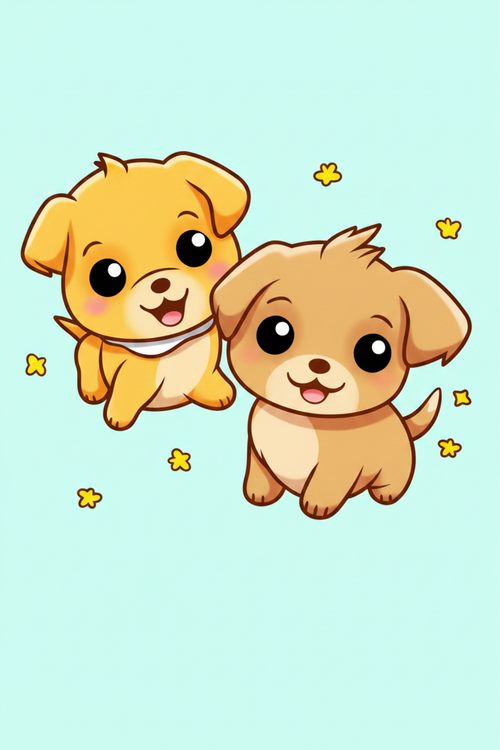 Coloured Cute Puppies Page