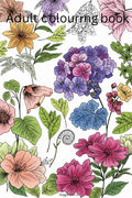 Coloured Floral Adult Colouring Book Cover