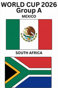 Coloured Mexico and South Africa Flags