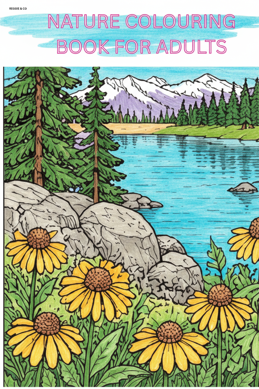 Coloured Nature Colouring Book Cover